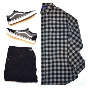 Black and Grey Flannel Shirt